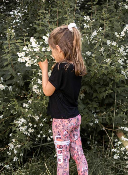 odzież JF4L887 Dzieci AIM'N czarny top z krótkim rękawem