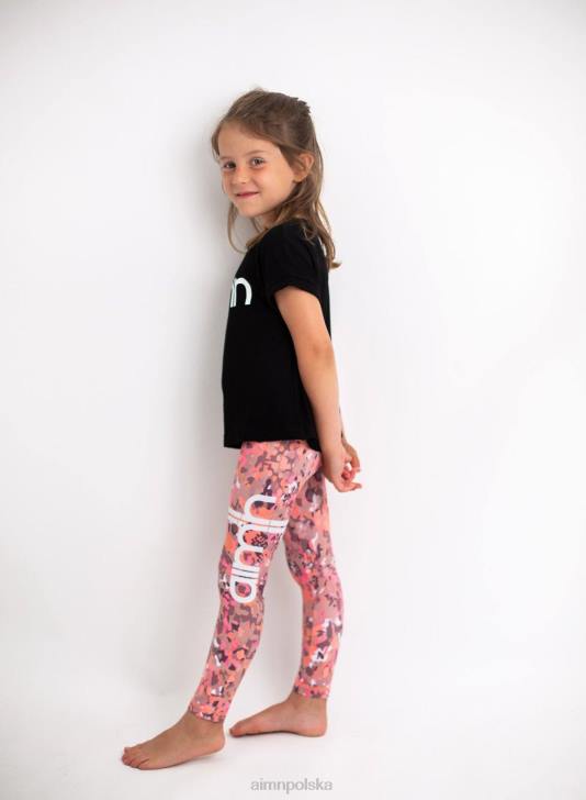 odzież JF4L887 Dzieci AIM'N czarny top z krótkim rękawem