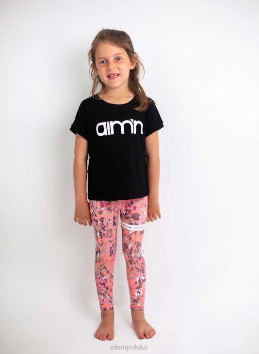 odzież JF4L887 Dzieci AIM'N czarny top z krótkim rękawem