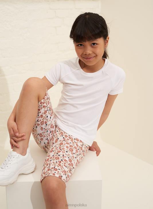 odzież JF4L888 Dzieci AIM'N biała, całodzienna mini koszulka z krótkim rękawem