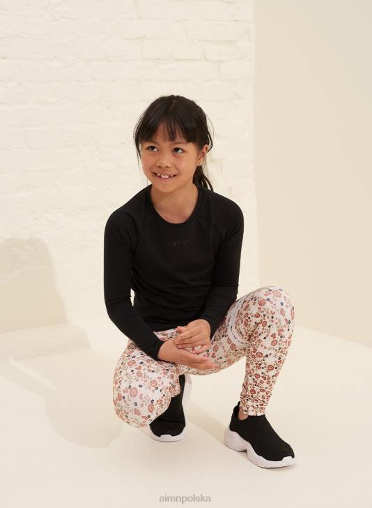 odzież JF4L894 Dzieci AIM'N czarny całodniowy mini z długim rękawem