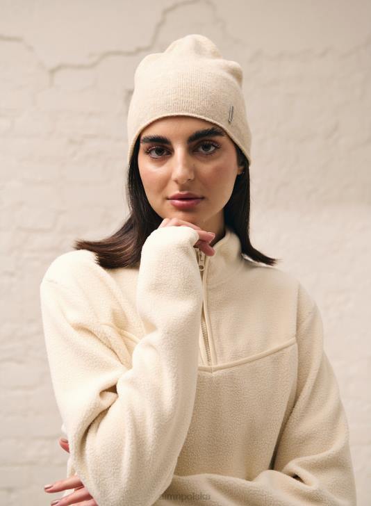 Akcesoria JF4L772 kobiety AIM'N beżowa czapka z miękkiej dzianiny