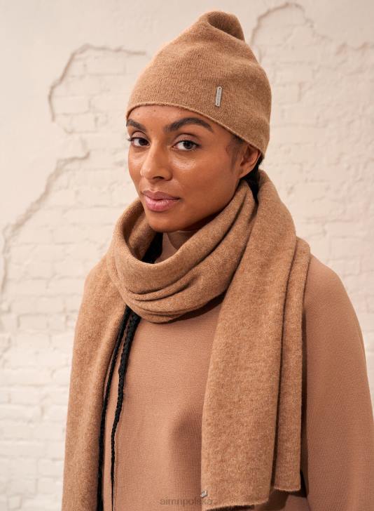 Akcesoria JF4L827 kobiety AIM'N Camelowa czapka z miękkiej dzianiny