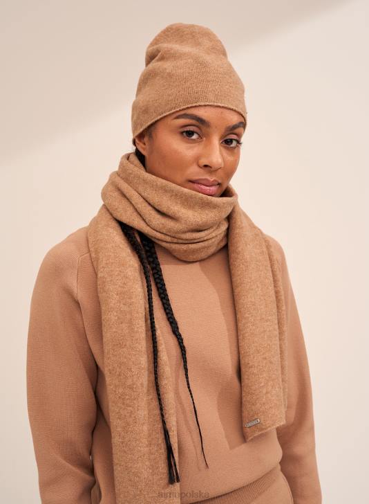 Akcesoria JF4L827 kobiety AIM'N Camelowa czapka z miękkiej dzianiny