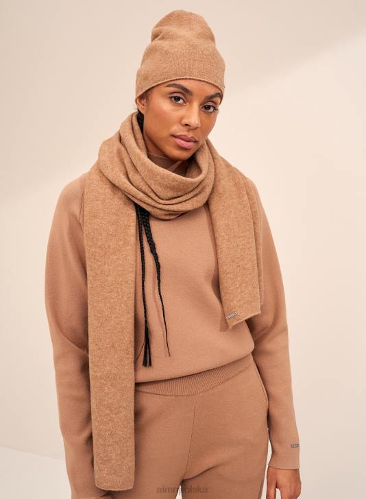 Akcesoria JF4L827 kobiety AIM'N Camelowa czapka z miękkiej dzianiny
