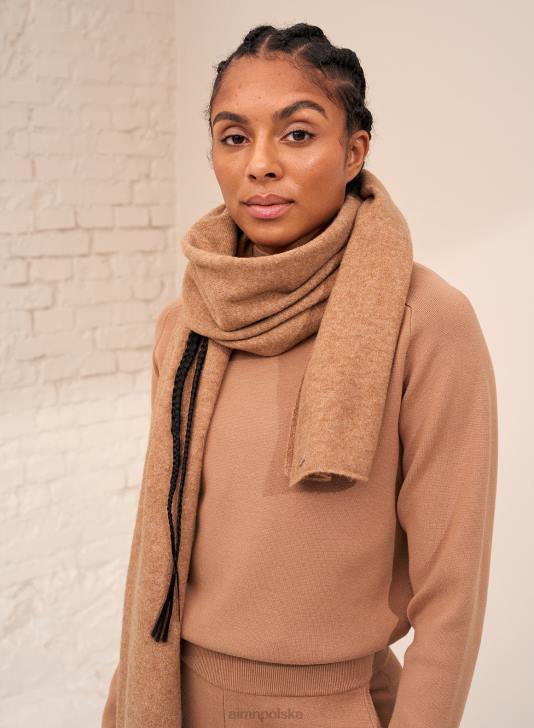Akcesoria JF4L822 kobiety AIM'N Camelowy szalik z miękkiej dzianiny