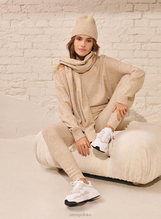 Akcesoria JF4L840 kobiety AIM'N beżowy szalik z miękkiej dzianiny