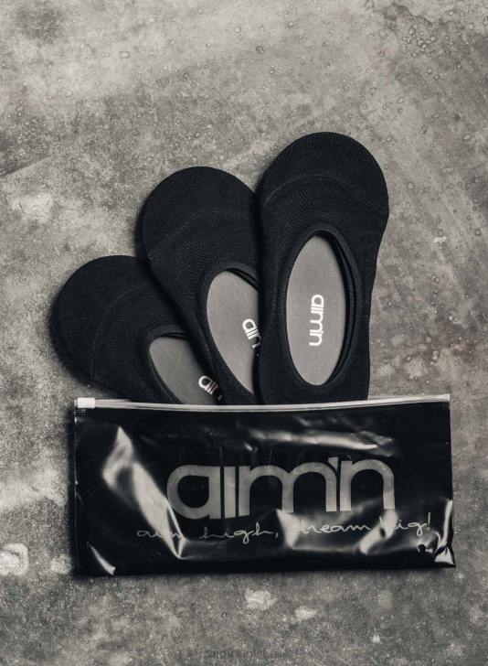 Akcesoria JF4L793 kobiety AIM'N 3-pak czarnych, niewidocznych skarpetek treningowych