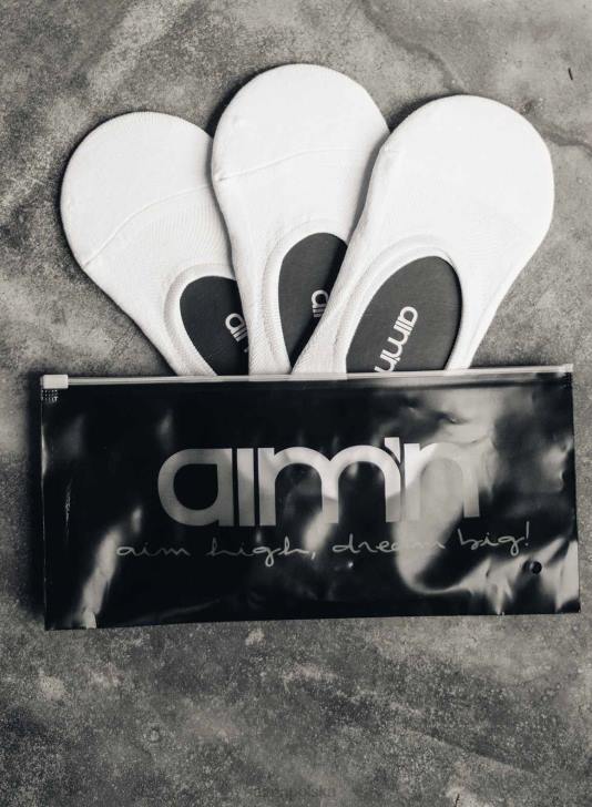 Akcesoria JF4L807 kobiety AIM'N 3-pak białych, niewidocznych skarpetek treningowych