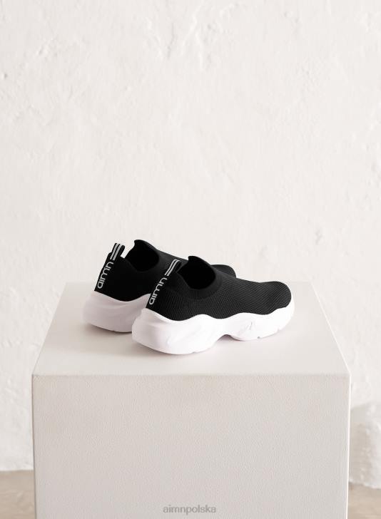 buty JF4L752 kobiety AIM'N czarne trampki Aim High