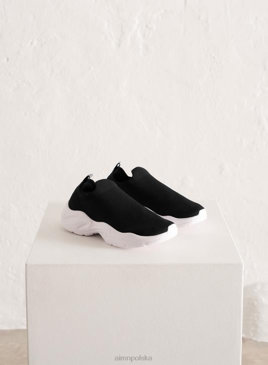 buty JF4L752 kobiety AIM'N czarne trampki Aim High