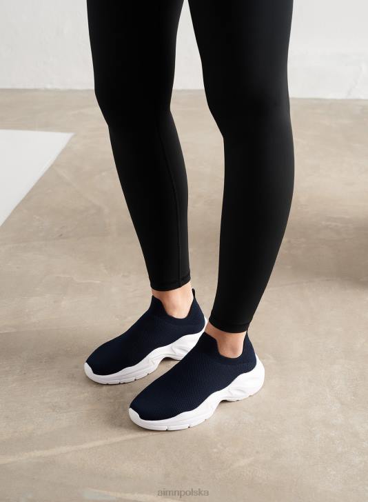 buty JF4L759 kobiety AIM'N granatowe, wysokie trampki