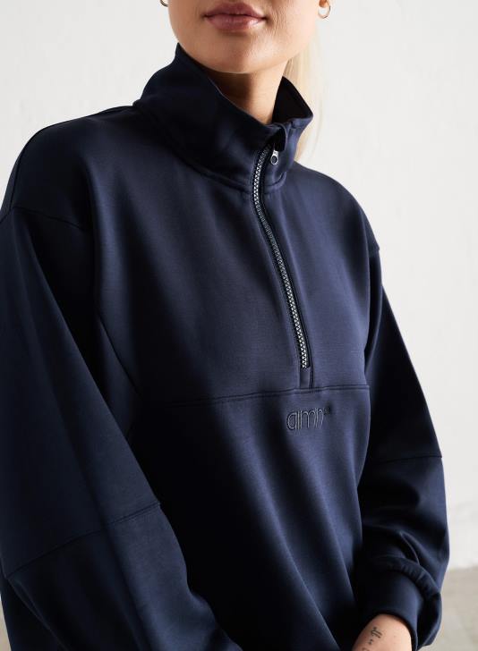 odzież JF4L456 kobiety AIM'N granatowy, wygodny zamek błyskawiczny do połowy