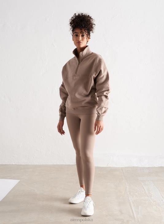 odzież JF4L457 kobiety AIM'N Zamek błyskawiczny z logo espresso i zamkiem błyskawicznym do połowy