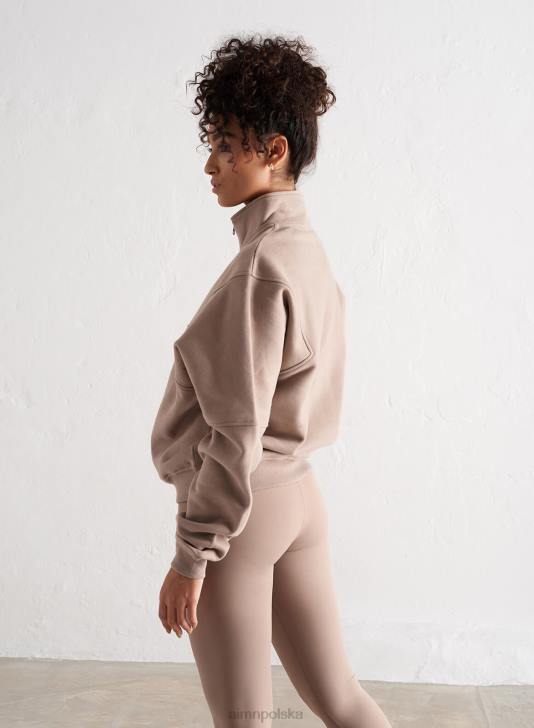 odzież JF4L457 kobiety AIM'N Zamek błyskawiczny z logo espresso i zamkiem błyskawicznym do połowy