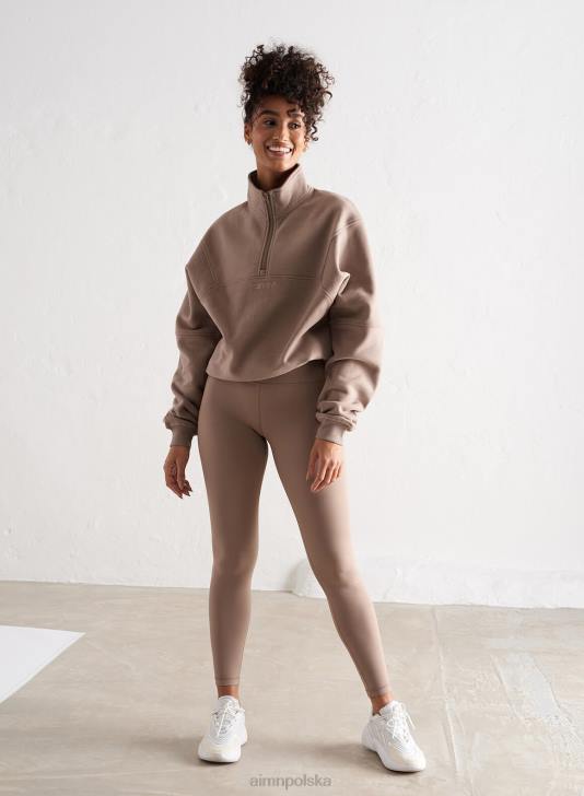 odzież JF4L457 kobiety AIM'N Zamek błyskawiczny z logo espresso i zamkiem błyskawicznym do połowy