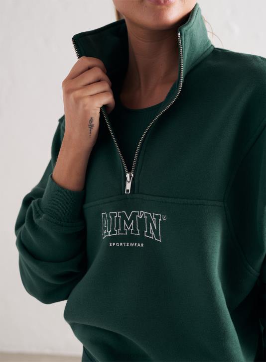 odzież JF4L637 kobiety AIM'N Bluza studencka w kolorze sosnowej zieleni, zapinana na zamek błyskawiczny