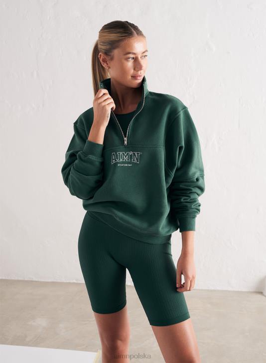 odzież JF4L637 kobiety AIM'N Bluza studencka w kolorze sosnowej zieleni, zapinana na zamek błyskawiczny