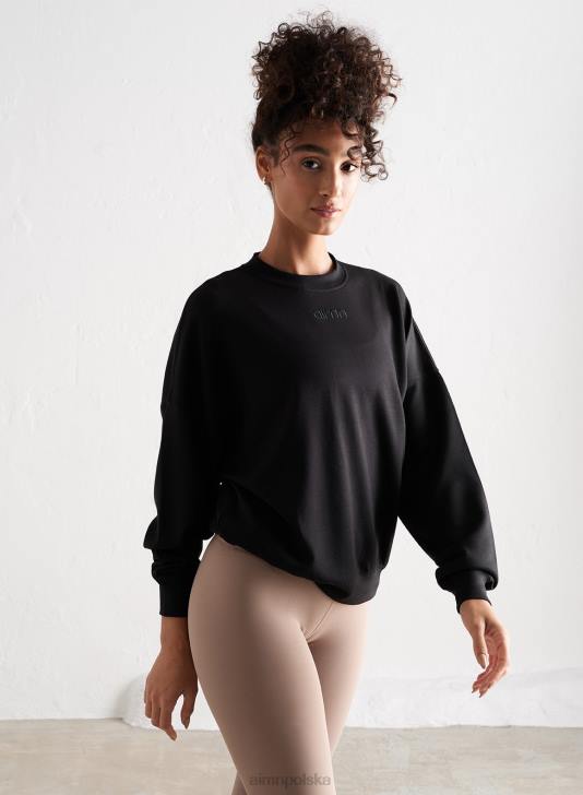 odzież JF4L646 kobiety AIM'N czarna wygodna bluza