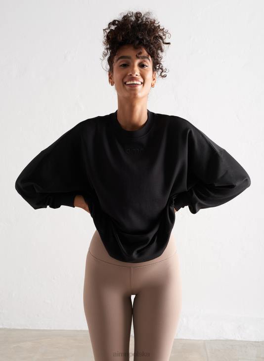 odzież JF4L646 kobiety AIM'N czarna wygodna bluza