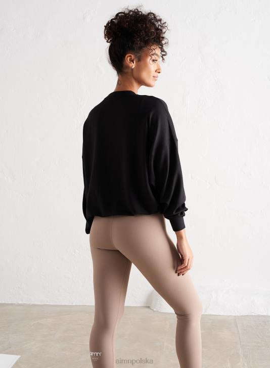 odzież JF4L646 kobiety AIM'N czarna wygodna bluza