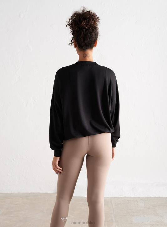 odzież JF4L646 kobiety AIM'N czarna wygodna bluza