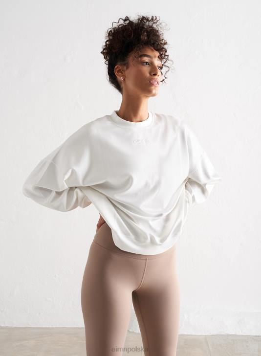 odzież JF4L653 kobiety AIM'N wygodna bluza w kolorze złamanej bieli