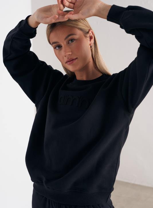 odzież JF4L667 kobiety AIM'N czarna bluza z logo