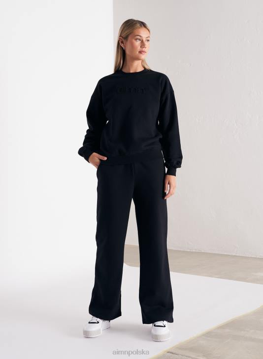 odzież JF4L667 kobiety AIM'N czarna bluza z logo