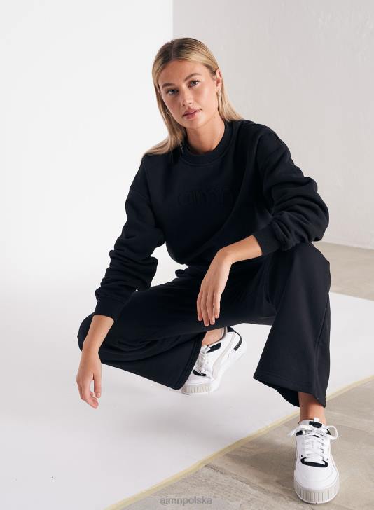 odzież JF4L667 kobiety AIM'N czarna bluza z logo
