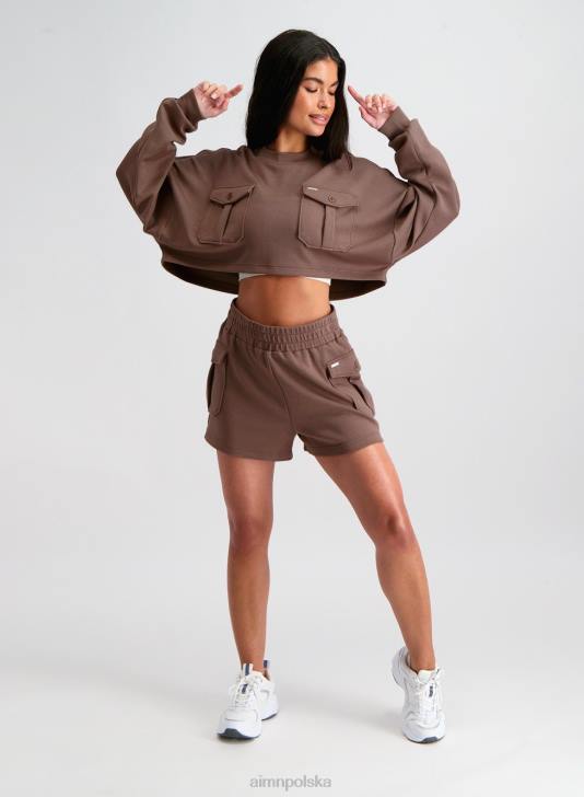 odzież JF4L675 kobiety AIM'N Wygodna bluza cargo macchiato