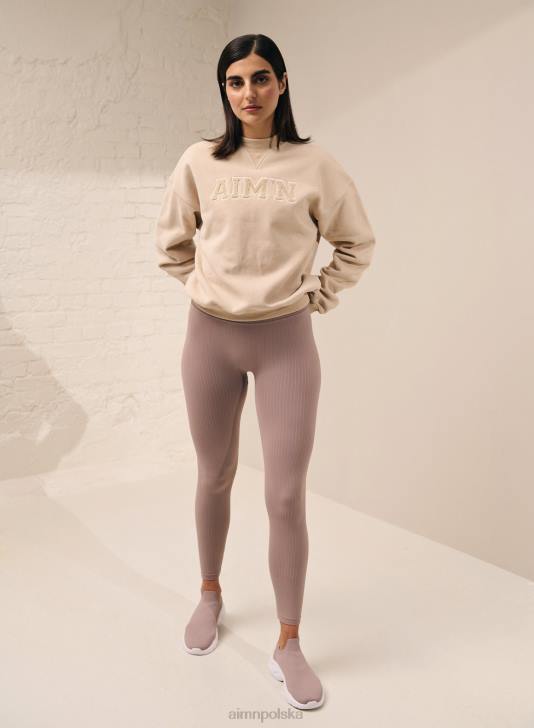 odzież JF4L676 kobiety AIM'N beżowa bluza studencka