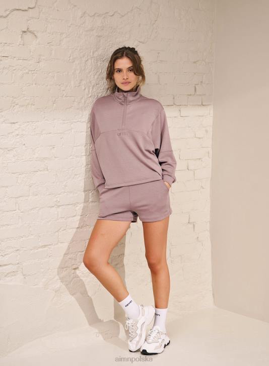 odzież JF4L682 kobiety AIM'N wygodny, zapinany na zamek błyskawiczny w kolorze brudnego fioletu