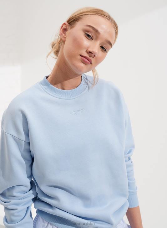 odzież JF4L687 kobiety AIM'N jasnoniebieska, sprana bluza