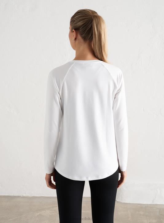 odzież JF4L309 kobiety AIM'N biały, miękki, podstawowy brzeg, długi rękaw