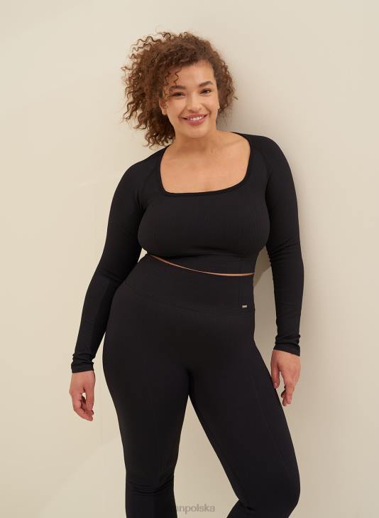 odzież JF4L323 kobiety AIM'N Czarny, luksusowy, bezszwowy, krótki rękaw