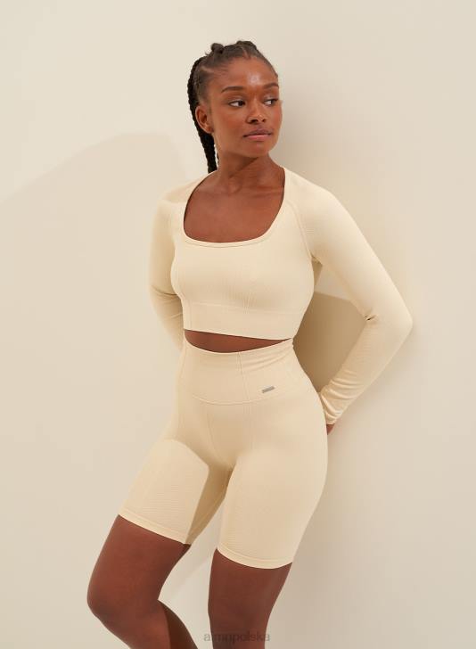 odzież JF4L333 kobiety AIM'N Luksusowy, bez szwu, długi rękaw w kolorze owsa