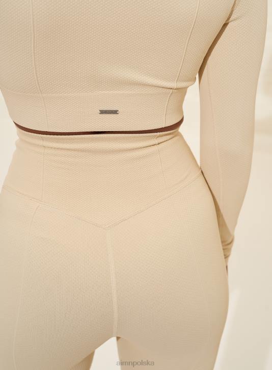 odzież JF4L333 kobiety AIM'N Luksusowy, bez szwu, długi rękaw w kolorze owsa