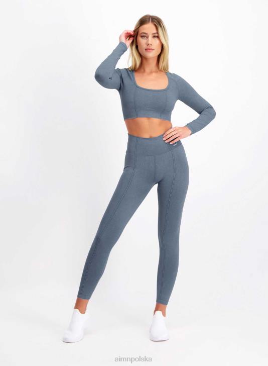 odzież JF4L335 kobiety AIM'N sprany dżins, krótki, bez szwu, długi rękaw