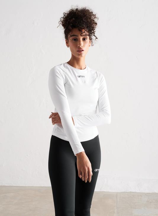 odzież JF4L343 kobiety AIM'N biały, miękki, podstawowy długi rękaw