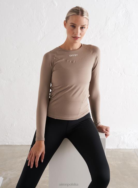 odzież JF4L352 kobiety AIM'N Espresso Soft Basic z długim rękawem