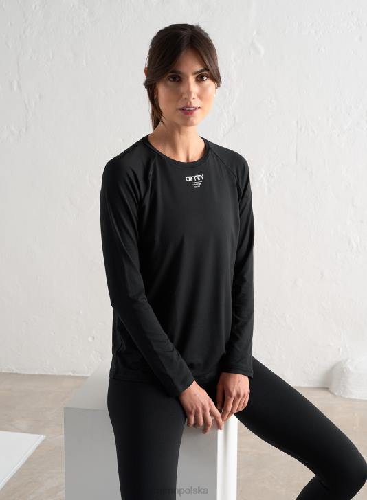 odzież JF4L366 kobiety AIM'N czarny, miękki, podstawowy brzeg, długi rękaw