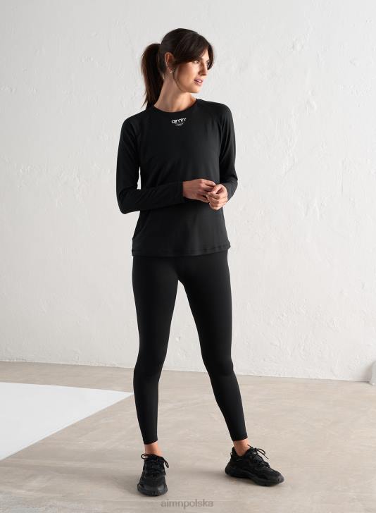 odzież JF4L366 kobiety AIM'N czarny, miękki, podstawowy brzeg, długi rękaw