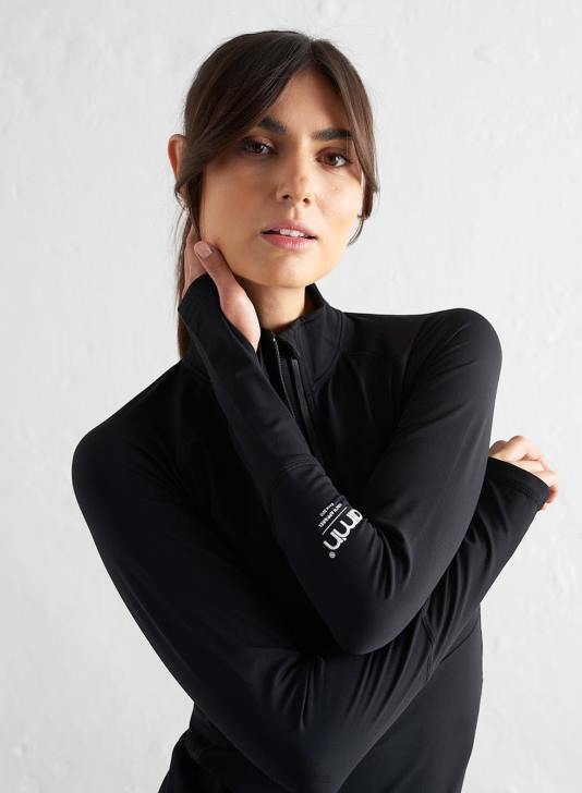 odzież JF4L371 kobiety AIM'N Czarny, funkcjonalny zamek błyskawiczny do połowy