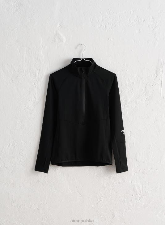 odzież JF4L371 kobiety AIM'N Czarny, funkcjonalny zamek błyskawiczny do połowy