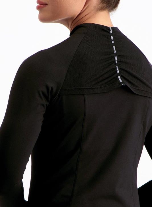 odzież JF4L374 kobiety AIM'N czarna warstwa środkowa z długim rękawem