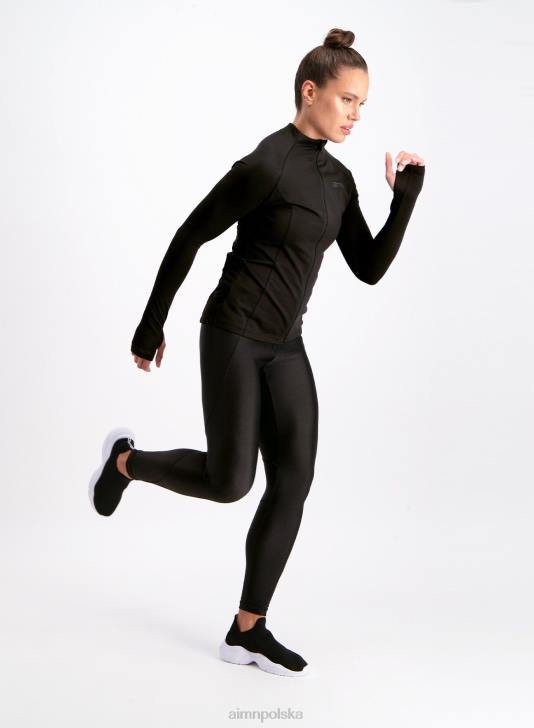 odzież JF4L374 kobiety AIM'N czarna warstwa środkowa z długim rękawem