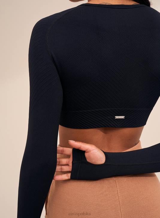 odzież JF4L384 kobiety AIM'N czarny, bezszwowy, krótki rękaw