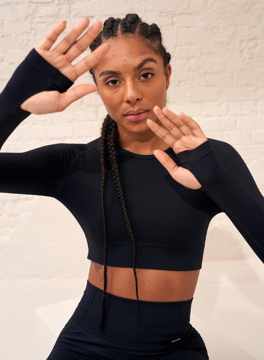 odzież JF4L384 kobiety AIM'N czarny, bezszwowy, krótki rękaw