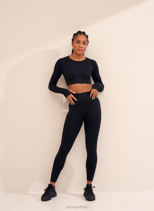 odzież JF4L384 kobiety AIM'N czarny, bezszwowy, krótki rękaw